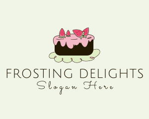 Frosting - Strawberry Frosting Cake logo design