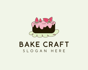 Strawberry Frosting Cake logo design