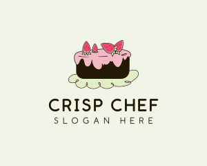 Strawberry Frosting Cake logo design