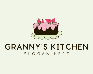 Strawberry Frosting Cake logo design