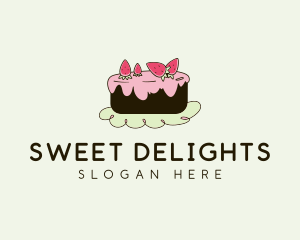 Strawberry Frosting Cake logo design