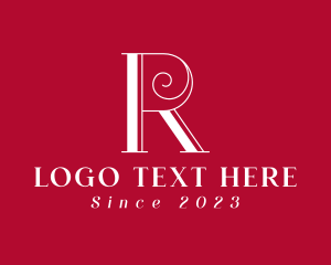 Letter R - Elegant Swirl Beauty logo design