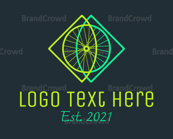 Neon Bicycle Wheel Logo