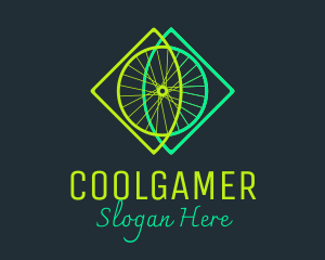 Neon Bicycle Wheel Logo