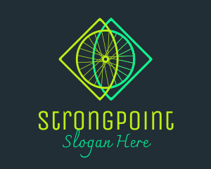 Neon Bicycle Wheel Logo