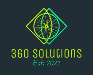 Neon Bicycle Wheel logo design