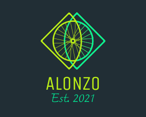 Neon Bicycle Wheel logo design