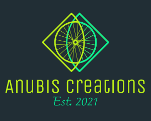 Neon Bicycle Wheel logo design