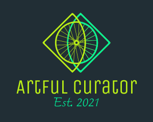 Neon Bicycle Wheel logo design