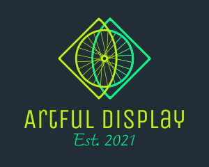 Neon Bicycle Wheel logo design