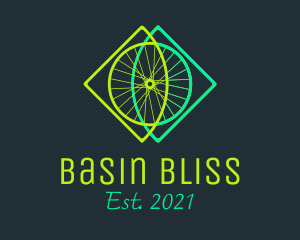 Neon Bicycle Wheel logo design