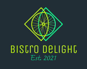 Neon Bicycle Wheel logo design