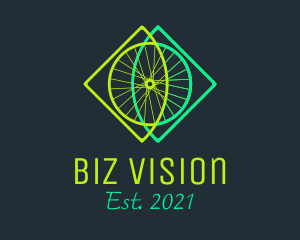 Neon Bicycle Wheel logo design