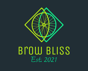 Neon Bicycle Wheel logo design