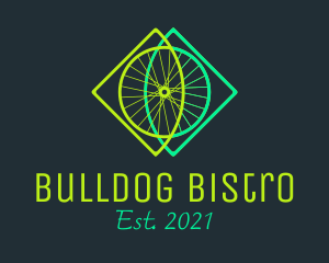 Neon Bicycle Wheel logo design