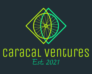 Neon Bicycle Wheel logo design