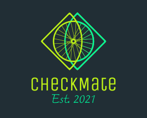 Neon Bicycle Wheel logo design