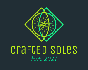 Neon Bicycle Wheel logo design