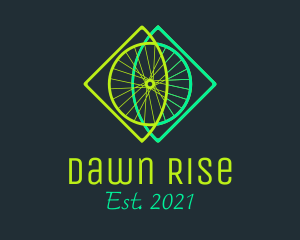 Neon Bicycle Wheel logo design