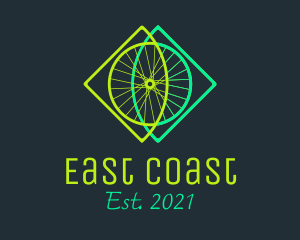 Neon Bicycle Wheel logo design