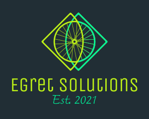 Neon Bicycle Wheel logo design