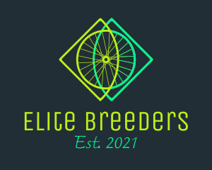 Neon Bicycle Wheel logo design