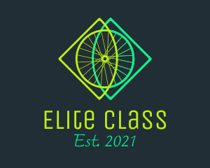 Neon Bicycle Wheel logo design