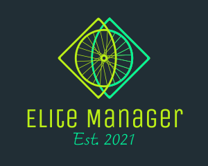 Neon Bicycle Wheel logo design