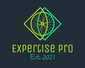 Neon Bicycle Wheel logo design