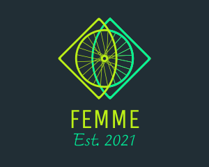 Neon Bicycle Wheel logo design