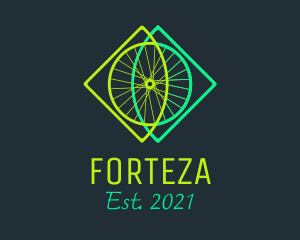 Neon Bicycle Wheel logo design