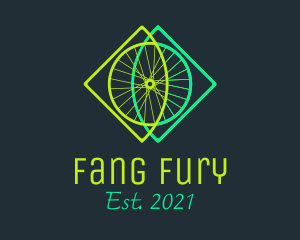 Neon Bicycle Wheel logo design