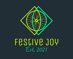 Neon Bicycle Wheel logo design