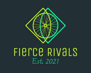 Neon Bicycle Wheel logo design