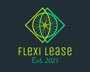 Neon Bicycle Wheel logo design