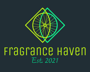 Neon Bicycle Wheel logo design