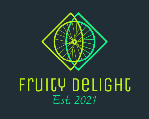 Neon Bicycle Wheel logo design