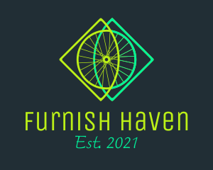 Neon Bicycle Wheel logo design