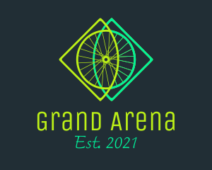 Neon Bicycle Wheel logo design