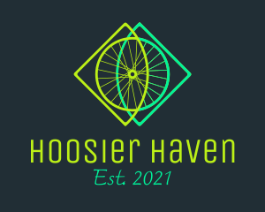 Neon Bicycle Wheel logo design