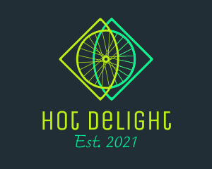 Neon Bicycle Wheel logo design