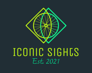 Neon Bicycle Wheel logo design