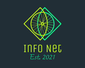 Neon Bicycle Wheel logo design