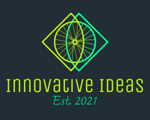 Neon Bicycle Wheel logo design