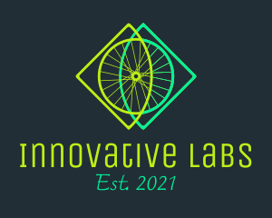 Neon Bicycle Wheel logo design