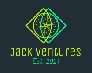 Neon Bicycle Wheel logo design