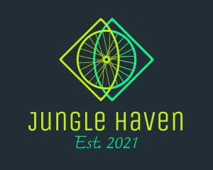 Neon Bicycle Wheel logo design