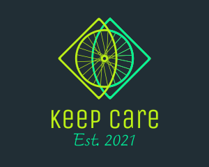 Neon Bicycle Wheel logo design