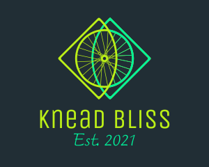 Neon Bicycle Wheel logo design