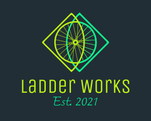 Neon Bicycle Wheel logo design